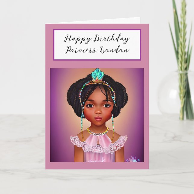 Tarjeta Cumpleaños personalizado de la princesa de bonito (Anverso)
