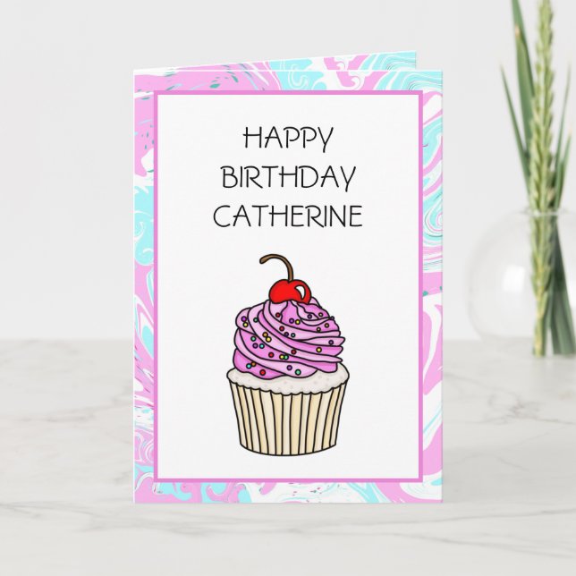 Tarjeta Cumpleaños personalizado de la tarta dulce para el (Anverso)