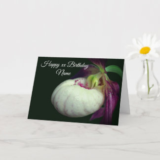 Tarjeta cumpleaños personalizado de Lady Slipper Orchid Fl