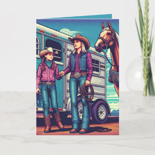 Tarjeta Cumpleaños personalizado de las chicas de Rodeo oc