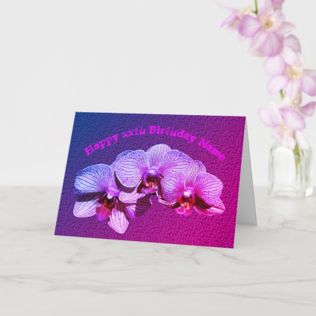 Tarjeta Cumpleaños Personalizado de las Flores Orquídeas (Orquídea)
