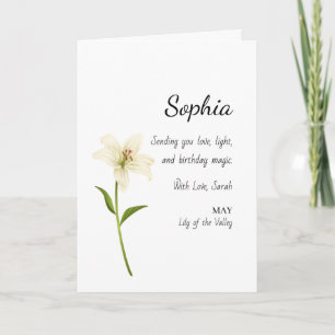Tarjeta Cumpleaños Personalizado de Lirio de Mayo