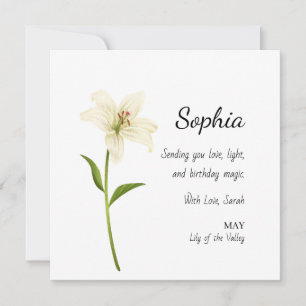 Tarjeta Cumpleaños Personalizado de Lirio de Mayo