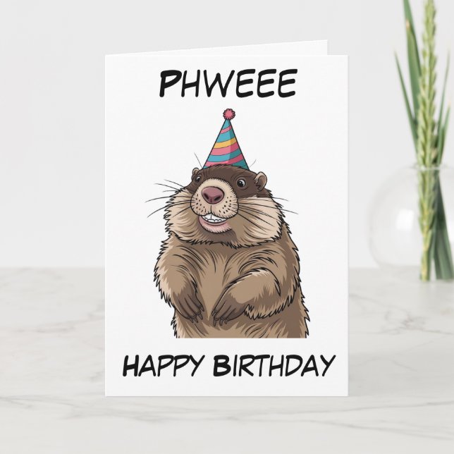 Tarjeta cumpleaños personalizado de marmot sonriente (Anverso)