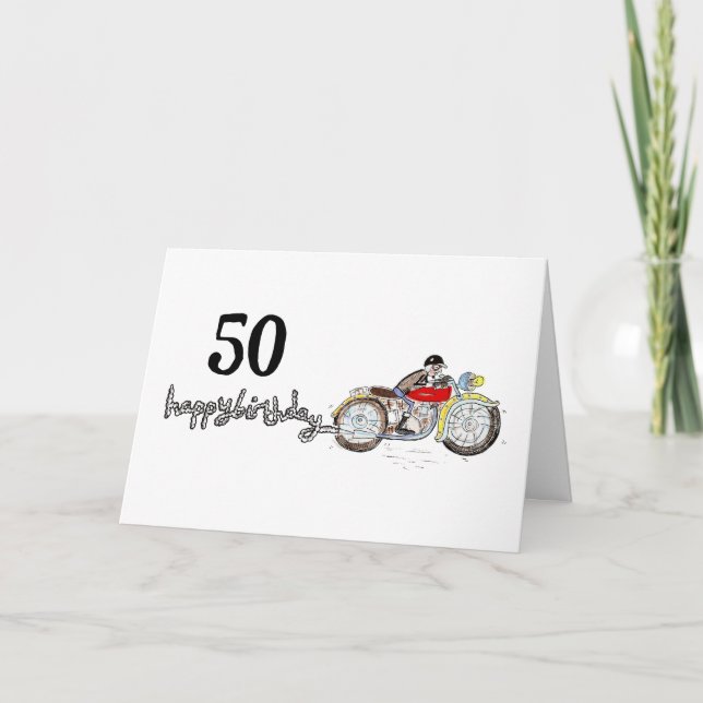 Tarjeta Cumpleaños Personalizado de Moto (Anverso)
