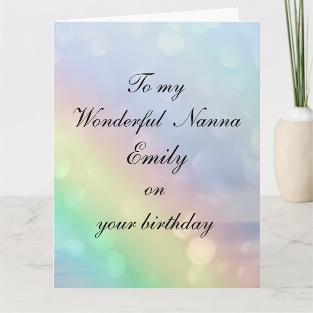 Tarjeta Cumpleaños personalizado de Nanna (Anverso)