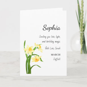 Tarjeta Cumpleaños Personalizado de Narciso de Marzo