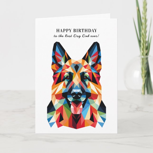 Tarjeta Cumpleaños personalizado de papá de pastor alemán (Anverso)