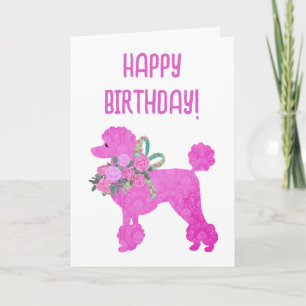 Tarjeta Cumpleaños personalizado de Pink Poodle