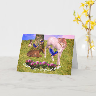 Tarjeta Cumpleaños Personalizado De Unicornio Y Amigos