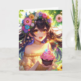 Tarjeta Cumpleaños Personalizado del Chica bonito Anime