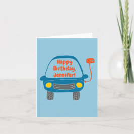 Tarjeta Cumpleaños personalizado del coche eléctrico