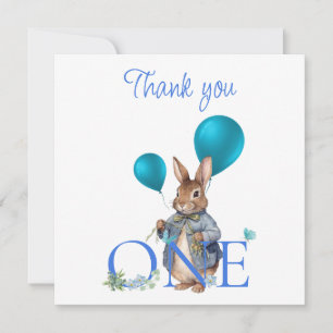 Tarjeta Cumpleaños personalizado del conejo de primer año