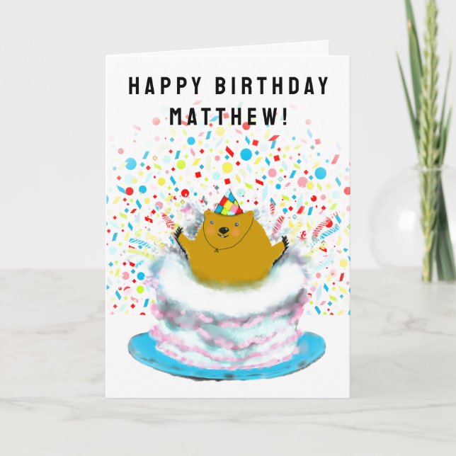 Tarjeta Cumpleaños personalizado del Día de la Marmota (Anverso)