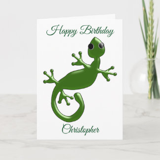 Tarjeta Cumpleaños personalizado del Gecko