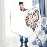 Tarjeta Cumpleaños personalizado del gigante del Collage d<br><div class="desc">Crea tu propia tarjeta gigante personalizada de cumpleaños con un collage de fotos en forma de corazón. El anverso de la tarjeta está escrito con la inscripción "feliz cumpleaños [nombre]" (todo ello editable). Dentro, puedes añadir tu mensaje personalizado. La plantilla de fotos está configurada para que agregue sus fotos, que...</div>