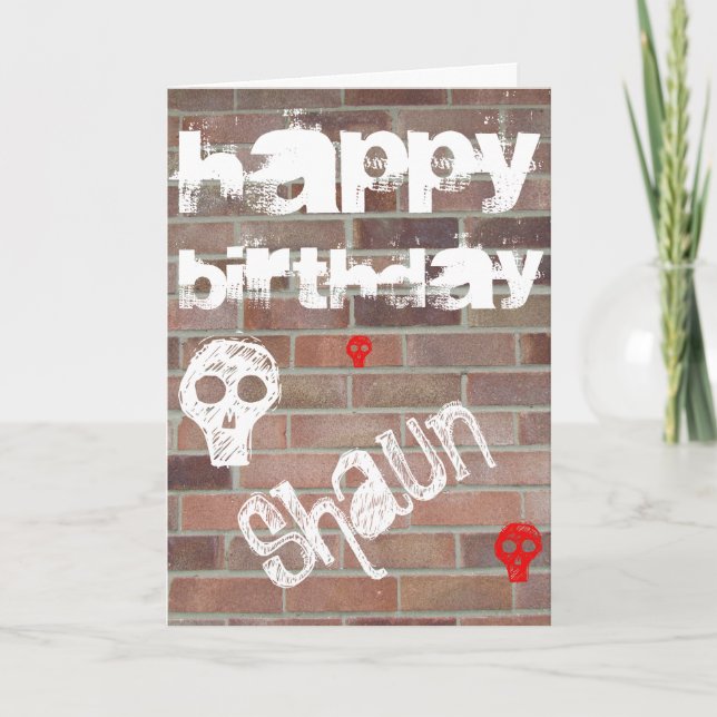 Tarjeta Cumpleaños personalizado del graffiti (Anverso)