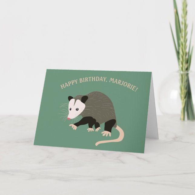 Tarjeta Cumpleaños personalizado del Ilustracion Cute Poss (Anverso)