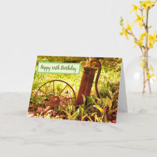 Tarjeta Cumpleaños personalizado del Jardín de Flores Rust