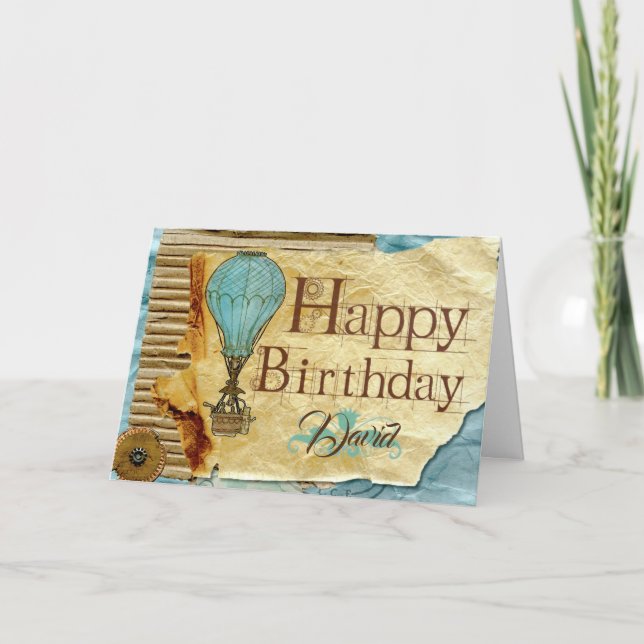 Tarjeta Cumpleaños personalizado del Opus Posh Steampunk B (Anverso)