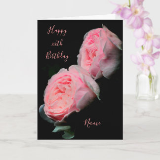 Tarjeta Cumpleaños personalizado del par de rosas rosadas