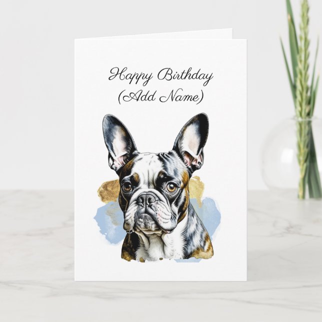 Tarjeta Cumpleaños personalizado del Terrier de Boston (Anverso)