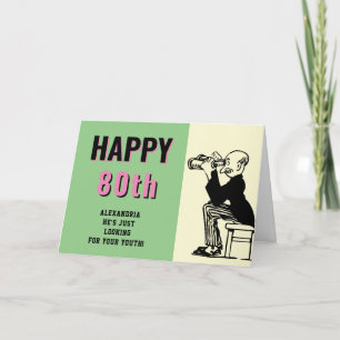 Tarjeta Cumpleaños personalizado divertido retro de dibujo