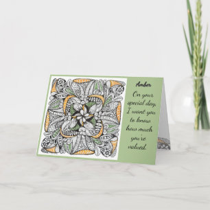 Tarjeta Cumpleaños Personalizado Elegante con Garabato Dib