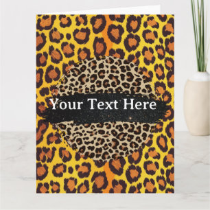 Tarjeta Cumpleaños Personalizado Estampado Animal Leopardo