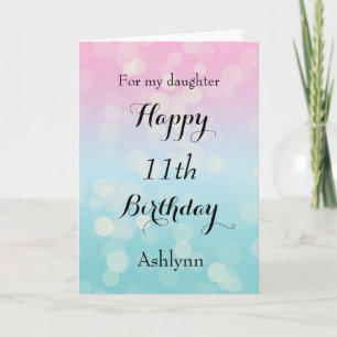 Tarjeta Cumpleaños personalizado Feliz 11 hijas