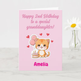 Tarjeta Cumpleaños personalizado Feliz 2do cumpleaños Niet