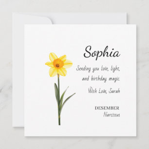 Tarjeta Cumpleaños Personalizado Narciso de Diciembre