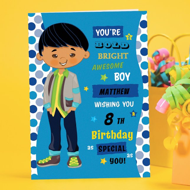 Tarjeta Cumpleaños personalizado - niño asiático (Subido por el creador)