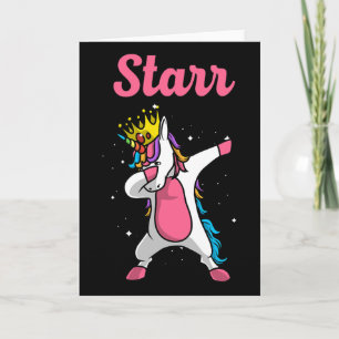 Tarjeta Cumpleaños Personalizado Nombre Starr Unicornio Da