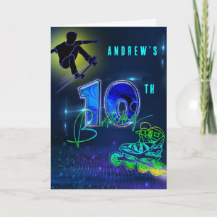 Tarjeta Cumpleaños personalizado para niño de 10 años