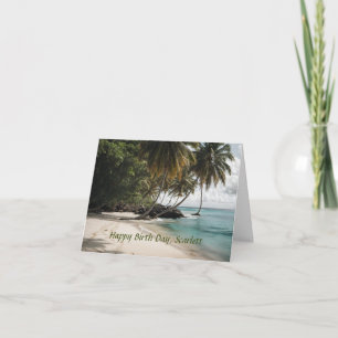 Tarjeta Cumpleaños Personalizado Playa Isla Tropical Océan