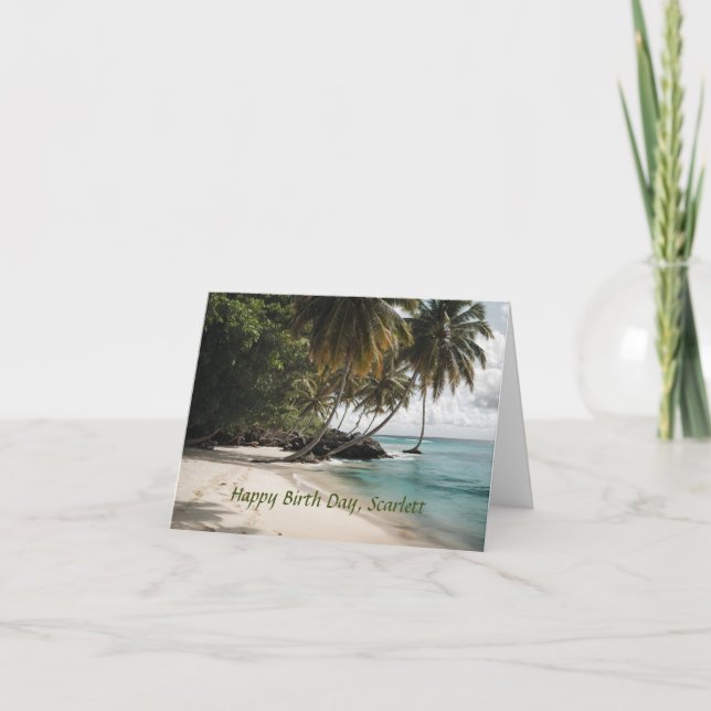 Tarjeta Cumpleaños Personalizado Playa Isla Tropical Océan (Anverso)