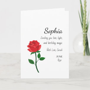 Tarjeta Cumpleaños Personalizado Rosa de Junio