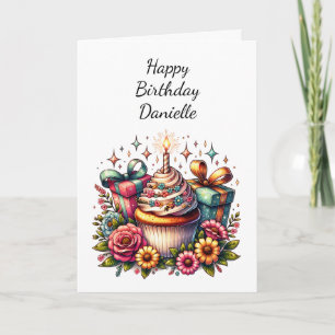 Tarjeta Cumpleaños Personalizado y Página para Colorear