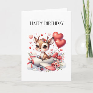 Tarjeta Cumpleaños piloto ciervo