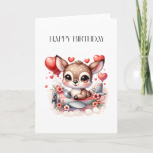 Tarjeta Cumpleaños piloto ciervo