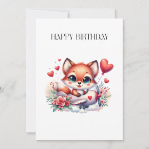 Tarjeta Cumpleaños piloto zorro