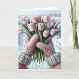 Tarjeta Cumpleaños Pink Tulip Bouquet