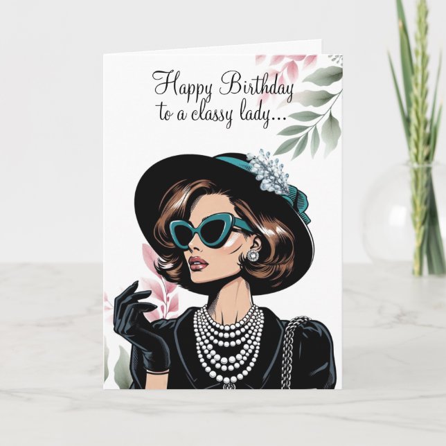 Tarjeta Cumpleaños Poised Chic Noir (Anverso)