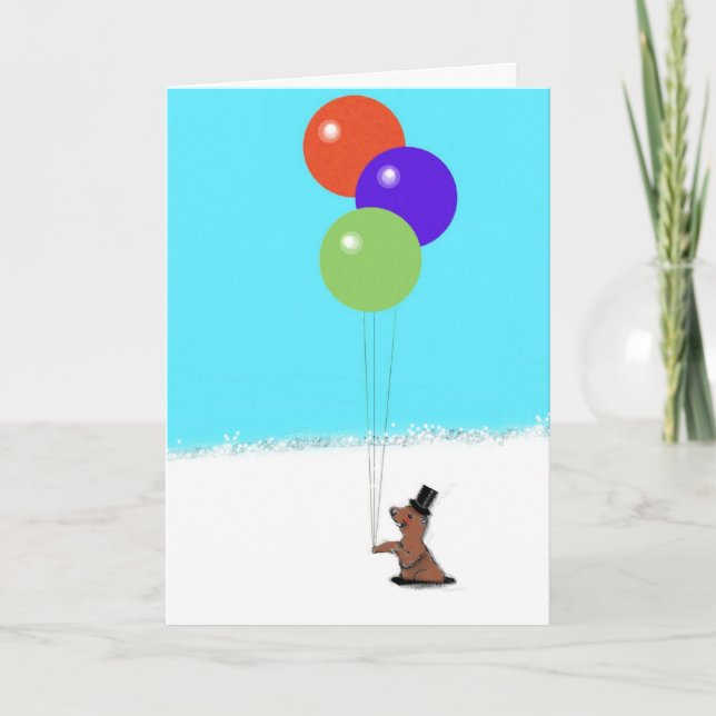 Tarjeta Cumpleaños por el Día de la Marmota (Anverso)