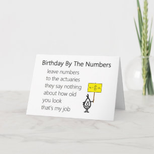 Tarjeta Cumpleaños por los números - un poema divertido de