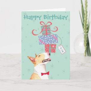 Tarjeta Cumpleaños presenta a Bull Terrier