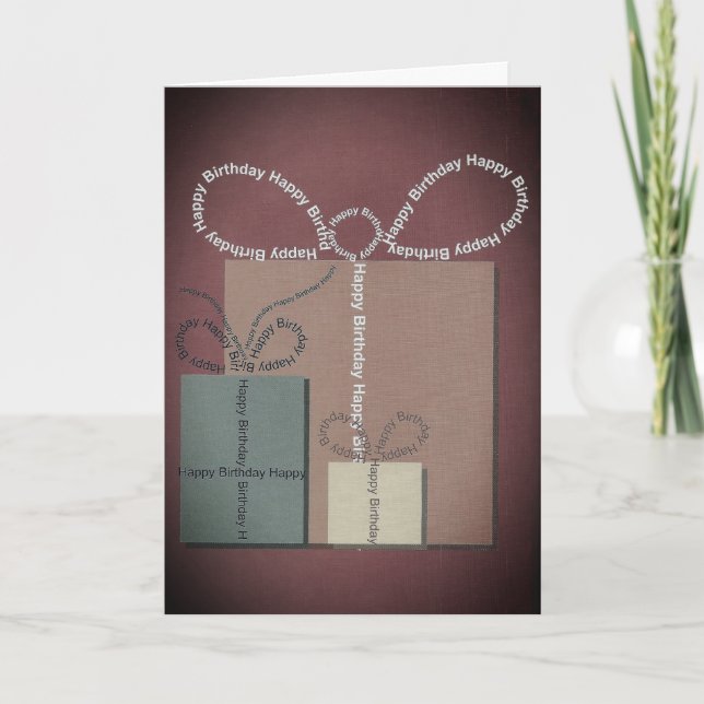 Tarjeta Cumpleaños presente para hombres o mujeres (Anverso)