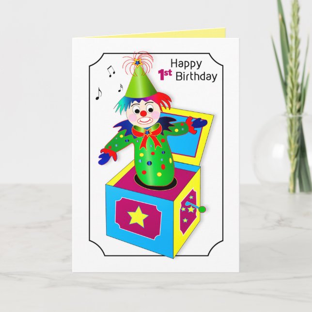 Tarjeta Cumpleaños primera retro Jack en colores vivos (Anverso)