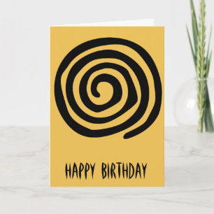 Tarjeta Cumpleaños primitivo del arte del petroglifo